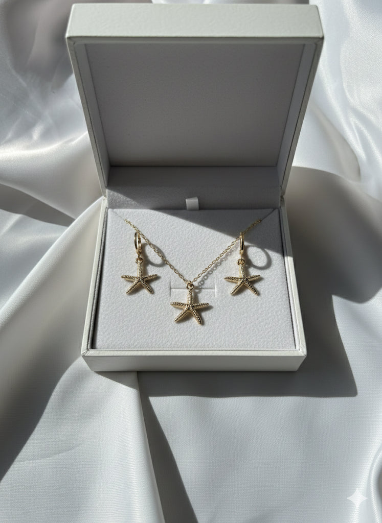 Deniz Yıldızı Kolye küpe set